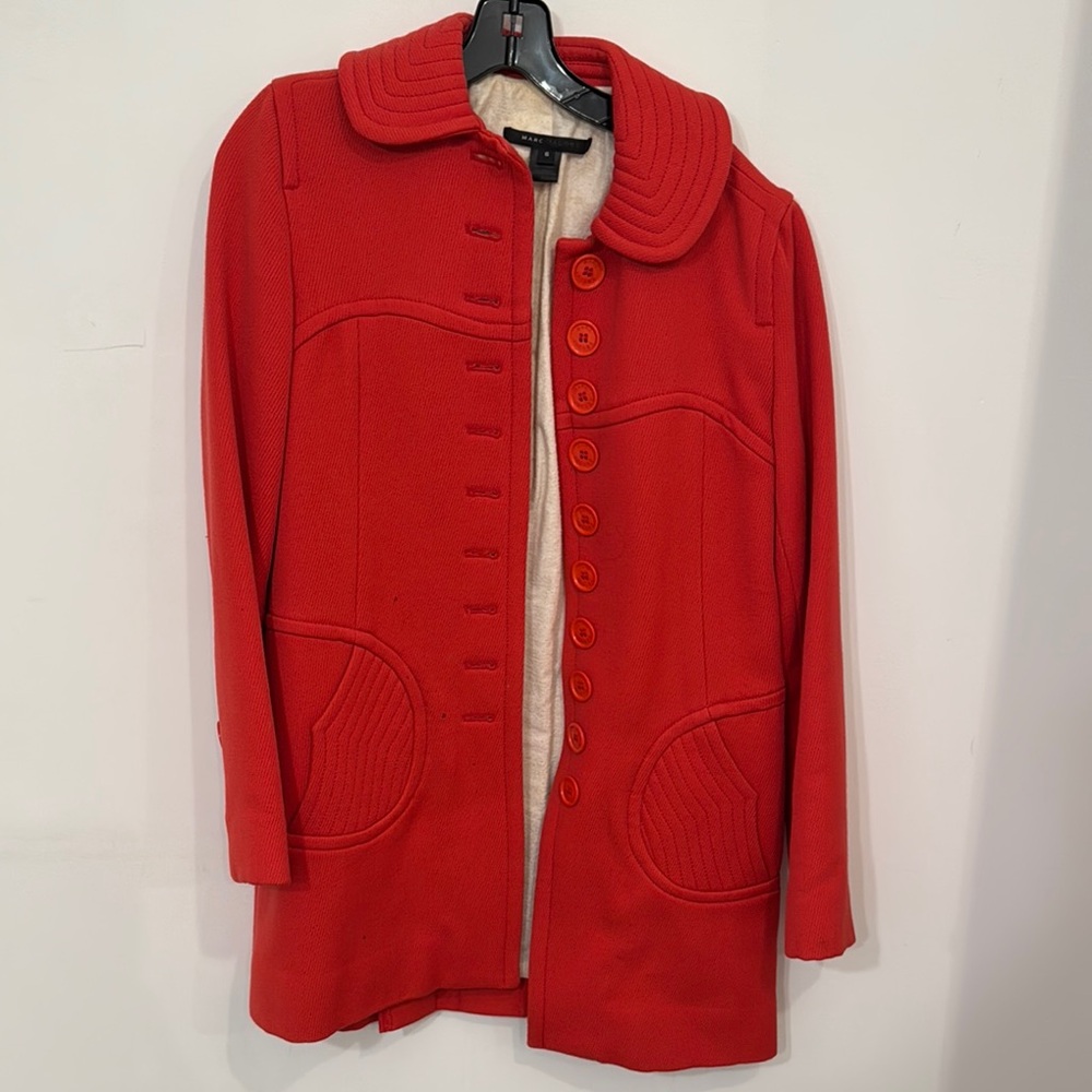 Marc Jacobs Orange Button-Up Coat